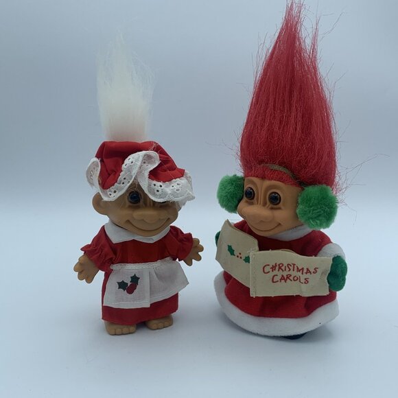 Russ TROLL Dolls 5 inch Mrs Claus and Red Caroler member Christmas 5" - Picture 1 of 16
